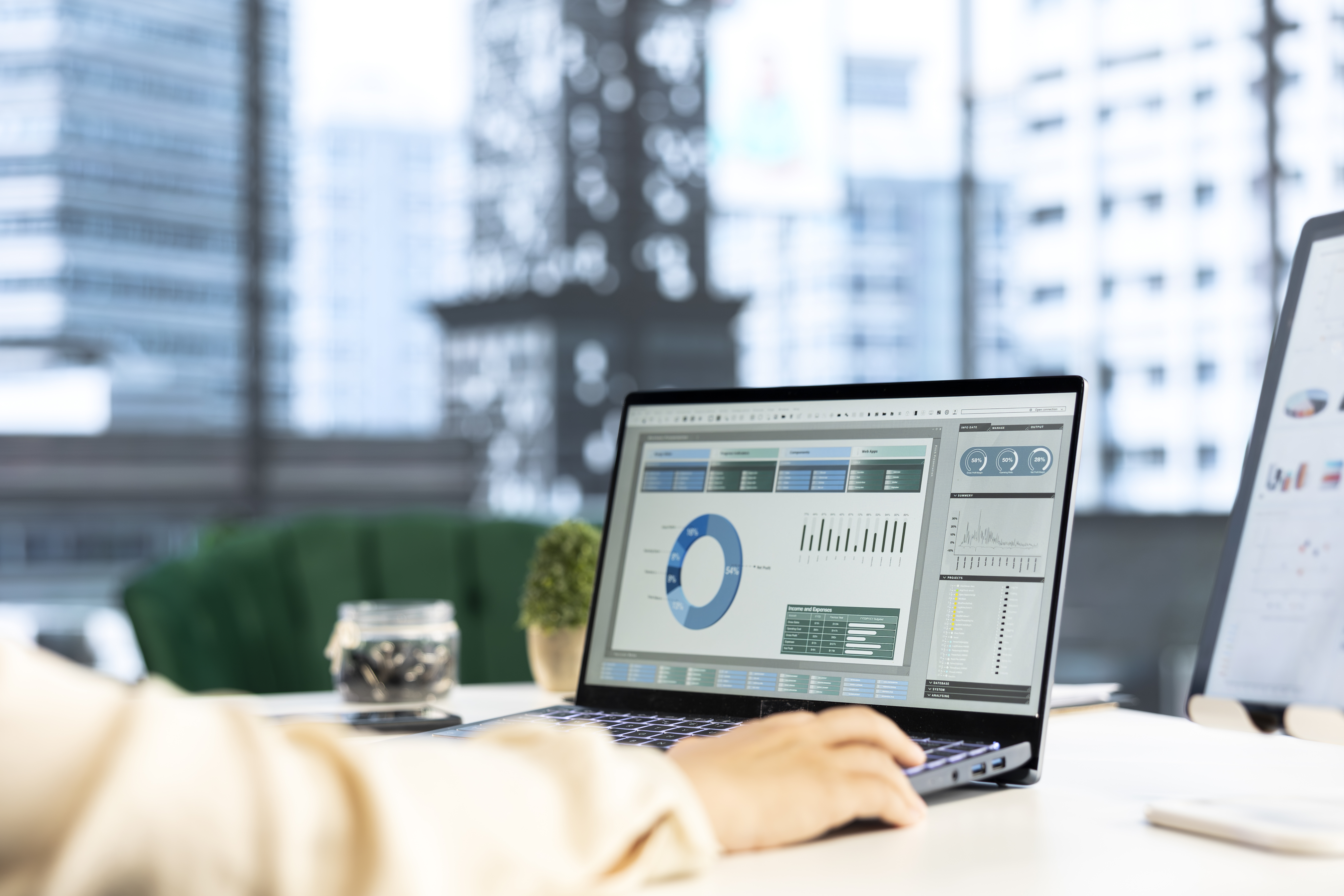ERP dashboard showing supply chain optimization metrics